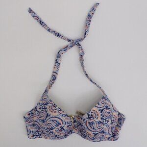 Victoria's Secret Coral Floral Pushup Padded Cup Bikini Swim Top - 32B